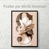 Poster - Profile of a girl on the cover of a magazine, 45 x 90 см, Framed poster on glass, Glamour