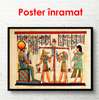 Poster - Egyptian stories on papyrus, 90 x 60 см, Framed poster, Vintage