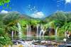 Wall Mural - Waterfall in the park with blue sky