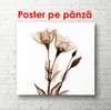 Poster - Flori maro pe un fundal alb, 100 x 100 см, Poster înrămat, Provence