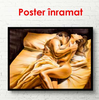 Poster - Seara de aur, 90 x 60 см, Poster înrămat, Nude