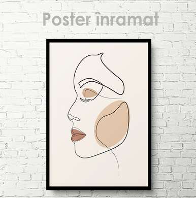 Poster - Trăsăturile feței fetei, 60 x 90 см, Poster inramat pe sticla
