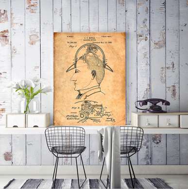 Poster - Drawing of a man in profile, 60 x 90 см, Framed poster, Vintage