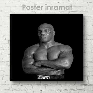 Poster - Mike Tyson, 40 x 40 см, Canvas on frame