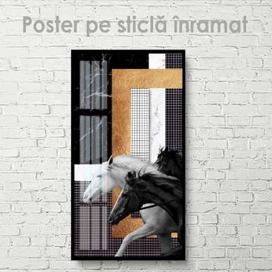 Poster, Caii care aleargă, 30 x 60 см, Panza pe cadru, Animale