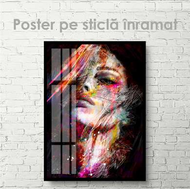 Poster - Rihanna Creative Art, 60 x 90 см, Framed poster on glass
