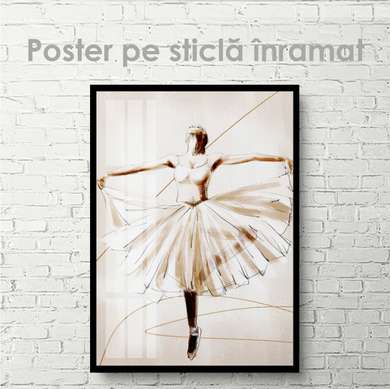 Постер - Балерина, 60 x 90 см, Постер на Стекле в раме