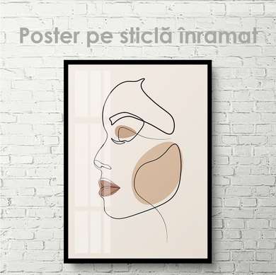 Poster - Girl's features 1, 60 x 90 см, Framed poster on glass