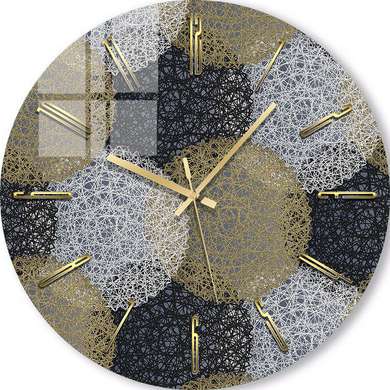 Glass clock - Circles, 40cm