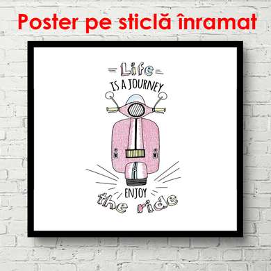 Poster - Life is a journey, 100 x 100 см, Framed poster