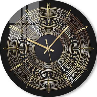 Glass clock - Golden Circle, 40cm
