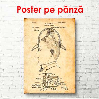 Poster - Profilul unui bărbat, 60 x 90 см, Poster înrămat, Vintage
