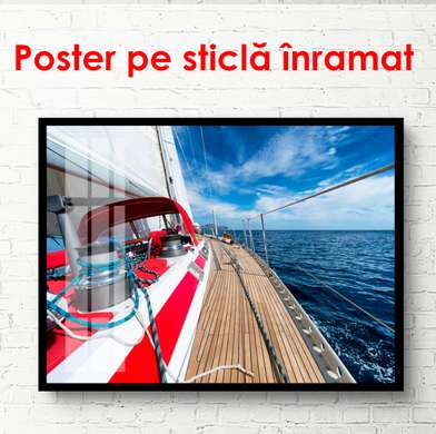 Poster - Wooden deck, 90 x 60 см, Framed poster, Marine Theme