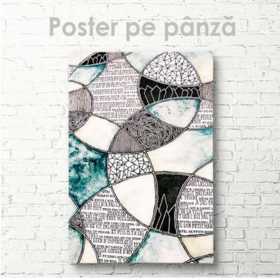 Poster - Cercuri, 30 x 45 см, Panza pe cadru, Abstracție