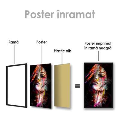 Poster - Arta creativă a Rihannei, 60 x 90 см, Poster inramat pe sticla