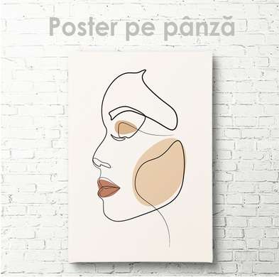 Poster - Trăsăturile feței fetei, 60 x 90 см, Poster inramat pe sticla