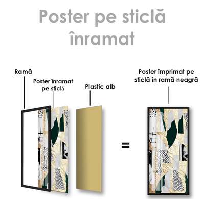 Poster - Art, 45 x 90 см, Framed poster on glass, Abstract