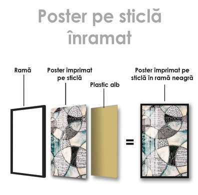 Poster - Cercuri, 30 x 45 см, Panza pe cadru, Abstracție