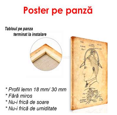 Poster - Profilul unui bărbat, 60 x 90 см, Poster înrămat, Vintage