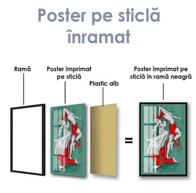 Poster - Caricatură, 60 x 90 см, Poster inramat pe sticla