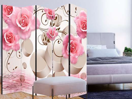 Screen - Pink roses on a 3D background, 7