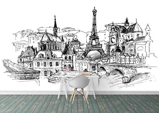 Wall Mural - Drawing of Paris.