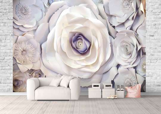 Wall Mural - Silver flowers