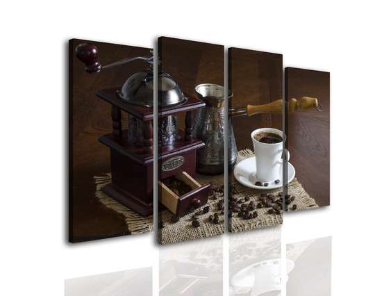 Tablou Pe Panza Multicanvas, Cafea cu ciocolată., 198 x 115