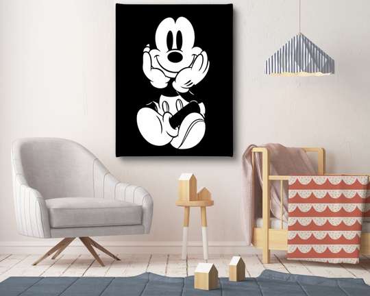 Poster, Mikcey Mouse alb-negru