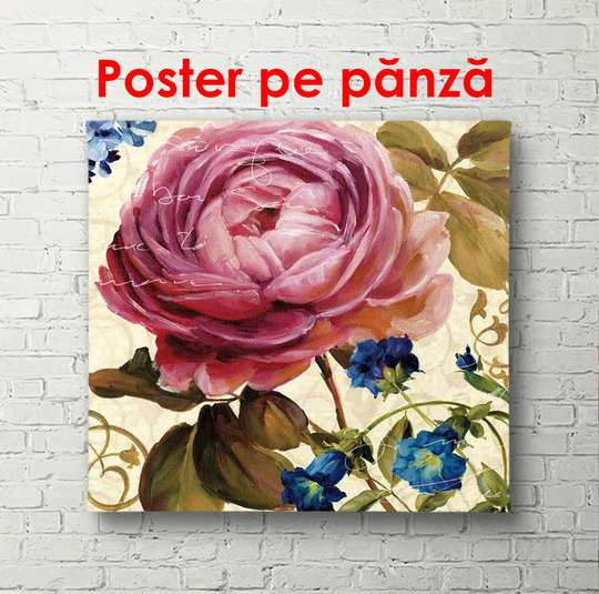Постер - Весенний розовый цветок, 100 x 100 см, Постер в раме, Цветы