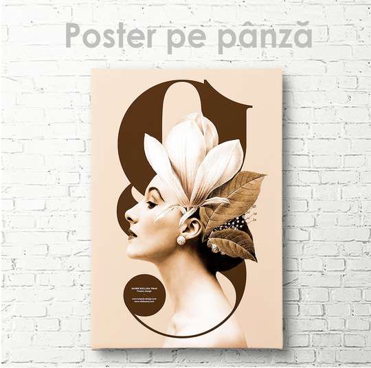 Poster - Profile of a girl on the cover of a magazine, 30 x 60 см, Canvas on frame, Glamour