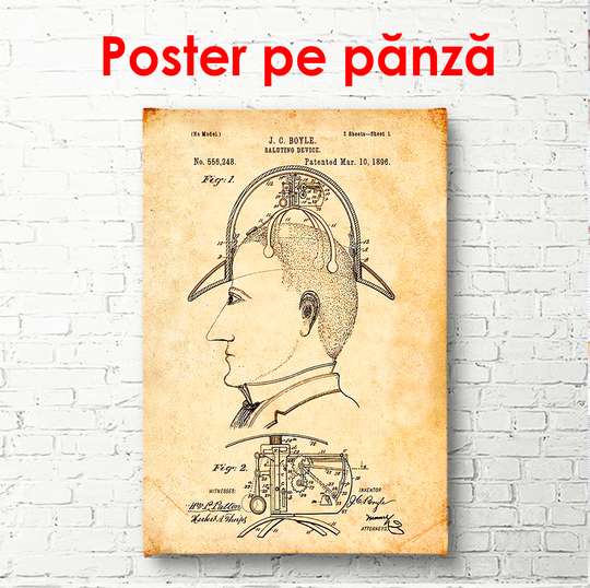 Poster - Drawing of a man in profile, 60 x 90 см, Framed poster