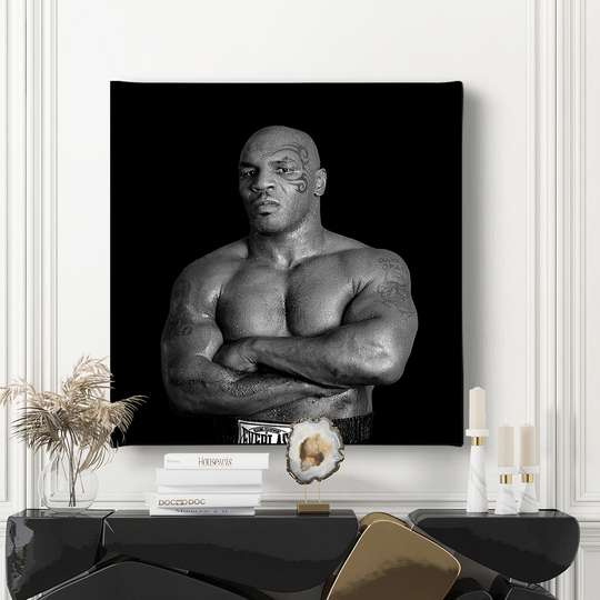 Poster - Mike Tyson, 40 x 40 см, Panza pe cadru, Sport