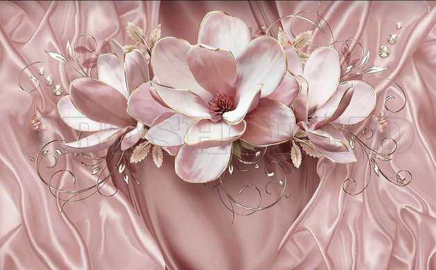 3D Wallpaper - Delicate pink flower on a delicate background.