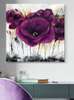 Постер - Фиолетовый цветы, 40 x 40 см, Холст на подрамнике, Живопись