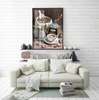 Poster - Coffee set in vintage style, 30 x 45 см, Canvas on frame