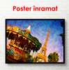 Poster - Fairytale Paris at sunset, 90 x 60 см, Framed poster, Maps and Cities