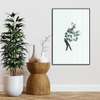 Poster - The man with leaves, 60 x 90 см, Framed poster on glass, Minimalism