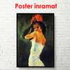 Poster - Girl with a red flower on her head, 60 x 90 см, Framed poster, Different