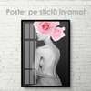 Постер - Розовая роза, 30 x 45 см, Холст на подрамнике, Ню