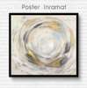 Постер - Абстрактный круг с золотыми элементами, 40 x 40 см, Холст на подрамнике