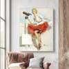 Poster - Marilyn Monroe in a red skirt, 60 x 90 см, Framed poster on glass, Famous People