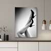 Poster - Black & White Woman Legs, 60 x 90 см, Framed poster on glass, Nude