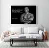 Poster - Mike Tyson with quote, 90 x 60 см, Framed poster on glass, Sport