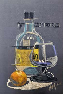 Poster - Drink in still life style, 30 x 45 см, Canvas on frame