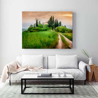 Poster - Road to the village, 45 x 30 см, Canvas on frame
