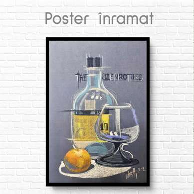 Poster - Băutură în stilul naturii moarte, 60 x 90 см, Poster inramat pe sticla