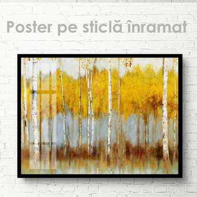 Poster - Autumn birch, 45 x 30 см, Canvas on frame, Botanical