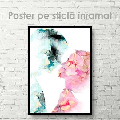 Poster - Portret abstract al îndrăgostiților, 30 x 45 см, Panza pe cadru, Abstracție