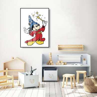 Poster - Magic Mickey, 60 x 90 см, Framed poster on glass